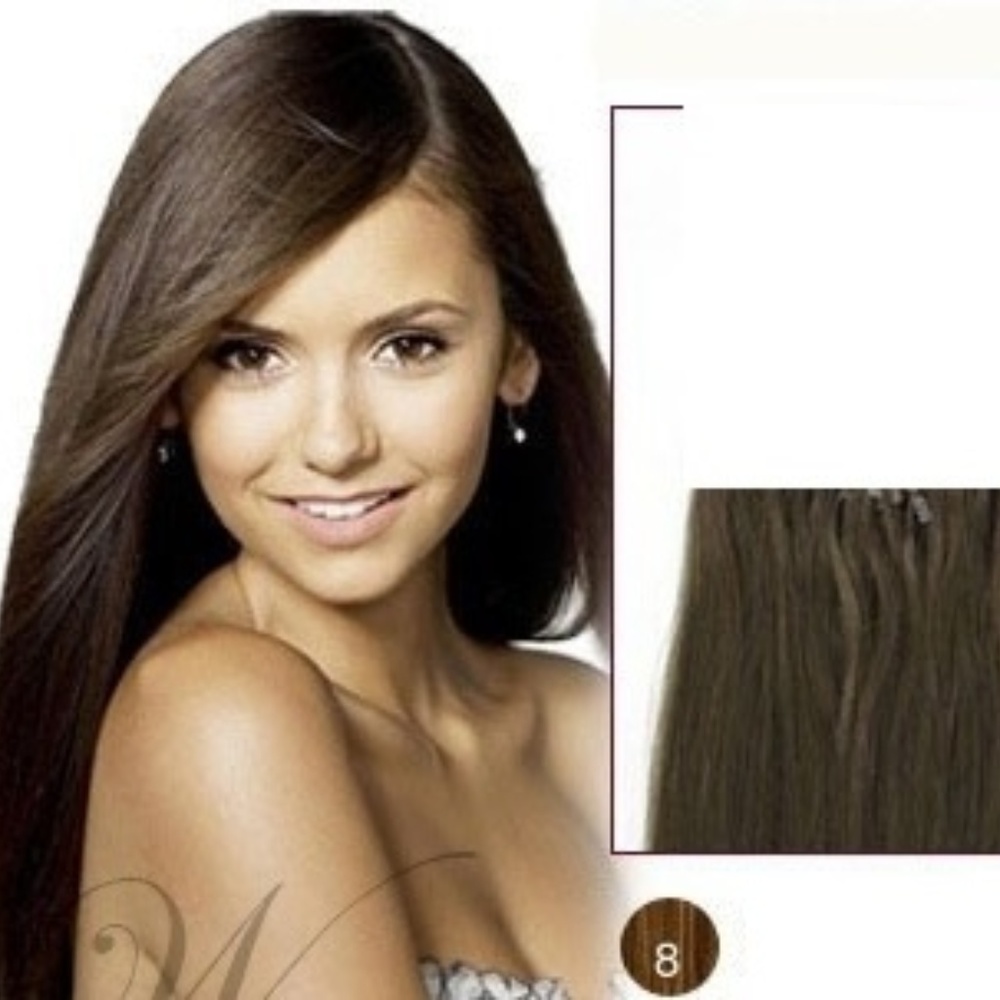23" Straight Hair Extensions #8 Medium Ash Brown